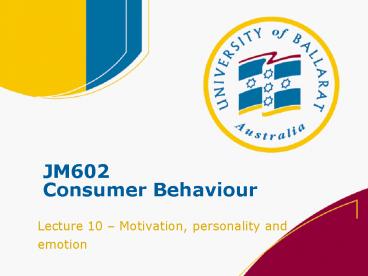 JM602 Consumer Behaviour