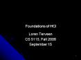 Foundations of HCI PowerPoint PPT Presentation