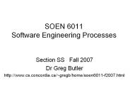 SOEN 6011 Software Engineering Processes