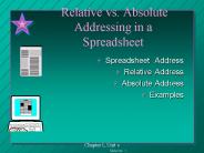 Relative vs. Absolute Addressing in a Spreadsheet