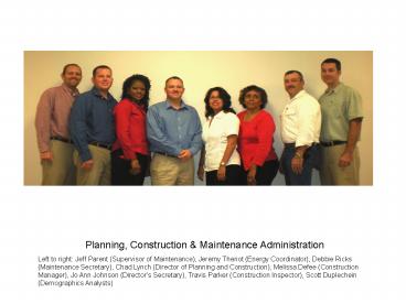 Planning, Construction