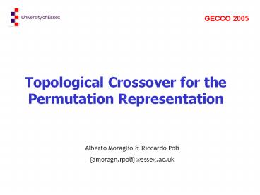 Topological Crossover for the Permutation Representation