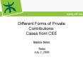 Different Forms of Private Contributions: Cases from CEE PowerPoint PPT Presentation