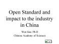 Open Standard and impact to the industry in China PowerPoint PPT Presentation