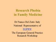 Research Phobia in Family Medicine