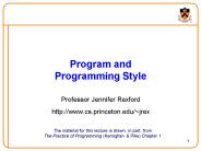 Program and Programming Style