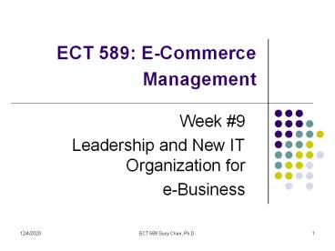 ECT 589: E-Commerce Management