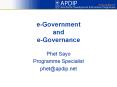 e-Government and e-Governance PowerPoint PPT Presentation