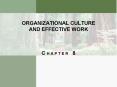 ORGANIZATIONAL CULTURE AND EFFECTIVE WORK PowerPoint PPT Presentation