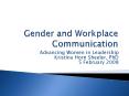 Gender and Workplace Communication PowerPoint PPT Presentation