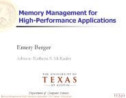 Memory Management for HighPerformance Applications