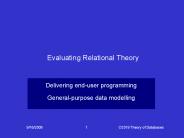 Evaluating Relational Theory