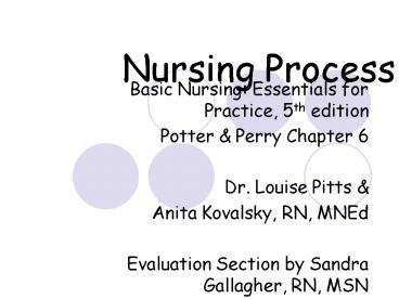 Nursing Process Powerpoint Presentation Community Nursing Center