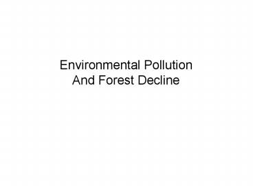 Environmental Pollution