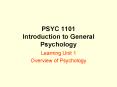 PSYC 1101 Introduction to General Psychology PowerPoint PPT Presentation