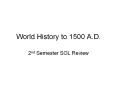 World History to 1500 A.D. PowerPoint PPT Presentation