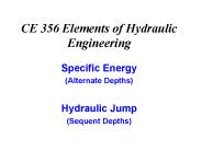 CE 356 Elements of Hydraulic Engineering