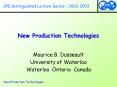 New Production Technologies PowerPoint PPT Presentation