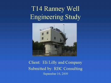 T14 Ranney Well Engineering Study