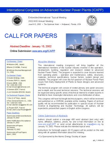 Embedded International Topical Meeting