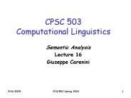 CPSC 503 Computational Linguistics