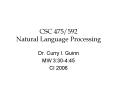CSC 475592 Natural Language Processing PowerPoint PPT Presentation