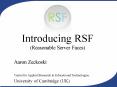 Introducing RSF Reasonable Server Faces PowerPoint PPT Presentation