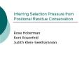 Inferring Selection Pressure from Positional Residue Conservation PowerPoint PPT Presentation