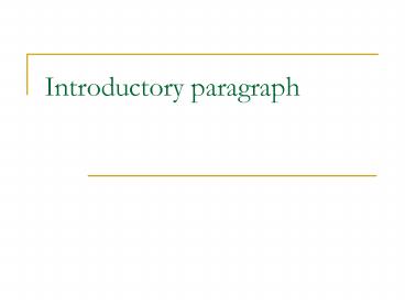 Introductory paragraph