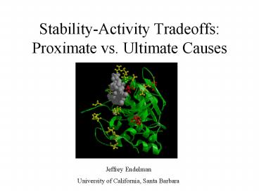 Stability-Activity Tradeoffs: Proximate vs. Ultimate Causes