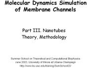 Molecular Dynamics Simulation of Membrane Channels