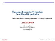 Managing Enterprise Technology In A Global Organization