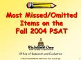 Most MissedOmitted Items on the Fall 2004 PSAT PowerPoint PPT Presentation