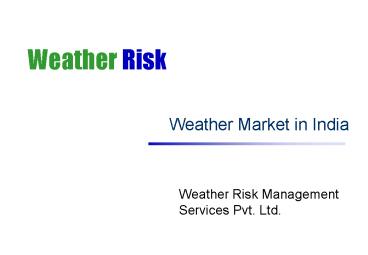 Weather Market in India
