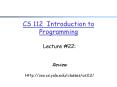 CS 112 Introduction to Programming PowerPoint PPT Presentation