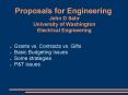 Proposals for Engineering John D Sahr University of Washington Electrical Engineering PowerPoint PPT Presentation