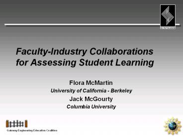 FacultyIndustry Collaborations for Assessing Student Learning
