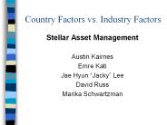 Country Factors vs. Industry Factors