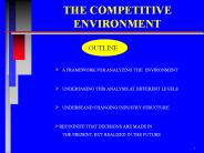 THE COMPETITIVE ENVIRONMENT