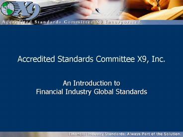 Accredited Standards Committee X9, Inc.