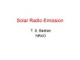 Solar Radio Emission PowerPoint PPT Presentation