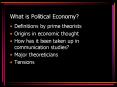 What is Political Economy PowerPoint PPT Presentation