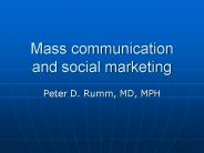 Mass communication and social marketing