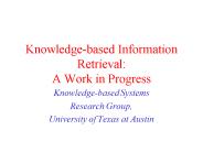Knowledgebased Information Retrieval: A Work in Progress