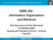 Lecture 04: Knowledge Representation