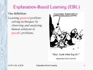 ExplanationBased Learning EBL
