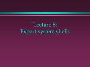 Lecture 8: Expert system shells