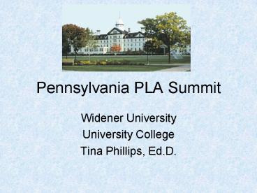 Pennsylvania PLA Summit