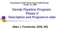 Dental Pipeline Program: Phase II Description and Progress to date PowerPoint PPT Presentation
