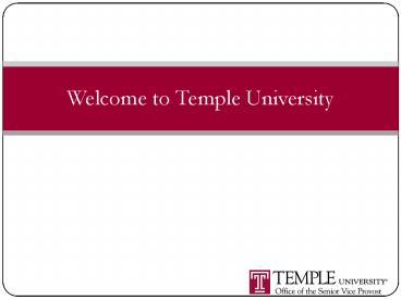 Welcome to Temple University